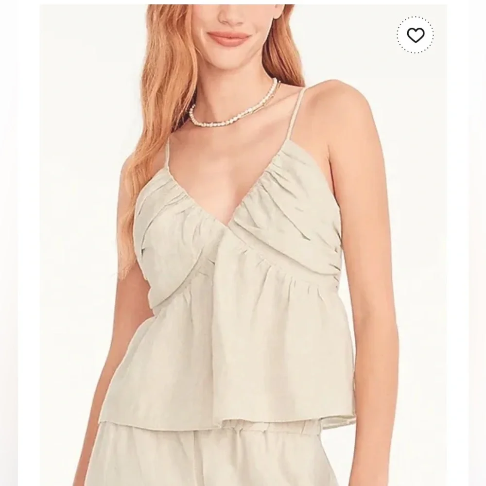 J.Crew v-neck gathered linen camisole - Picture 1 of 2